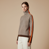 Kinga | Elegantse rullkaelusega triibuline sviiter