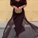 Louise™ pikk tseremooniakleit elegantne V-kaelusega
