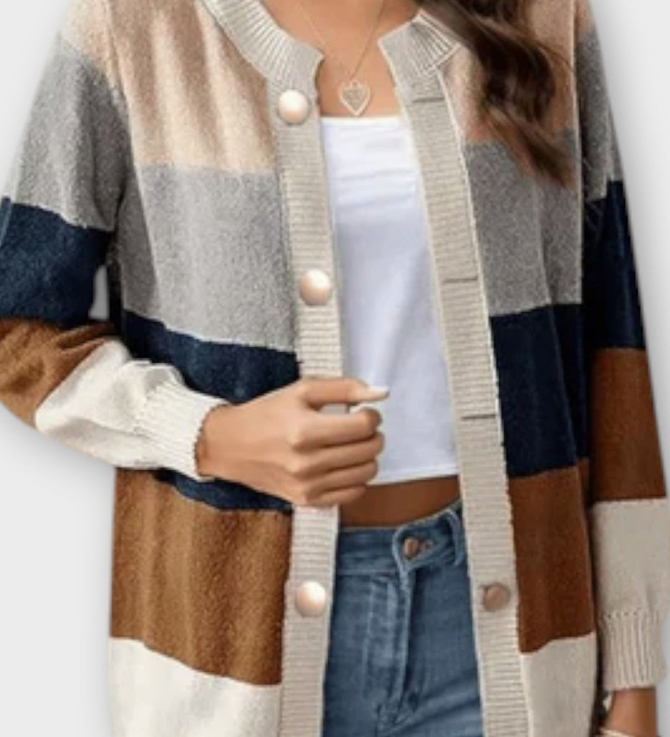 Lenka | Elegantne triibuline kardigan