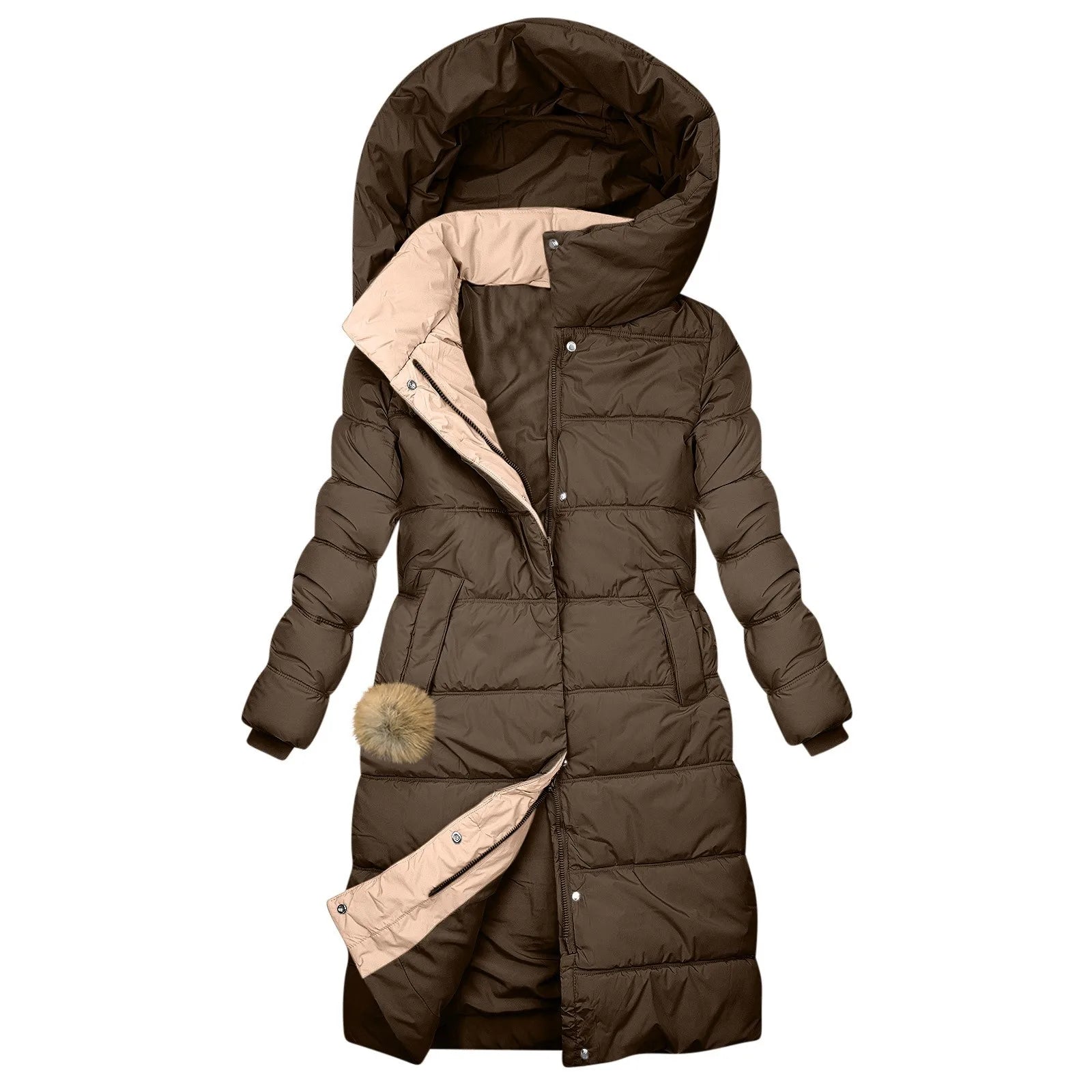 Karolína | Elegantne pikk talveparka kapuutsiga